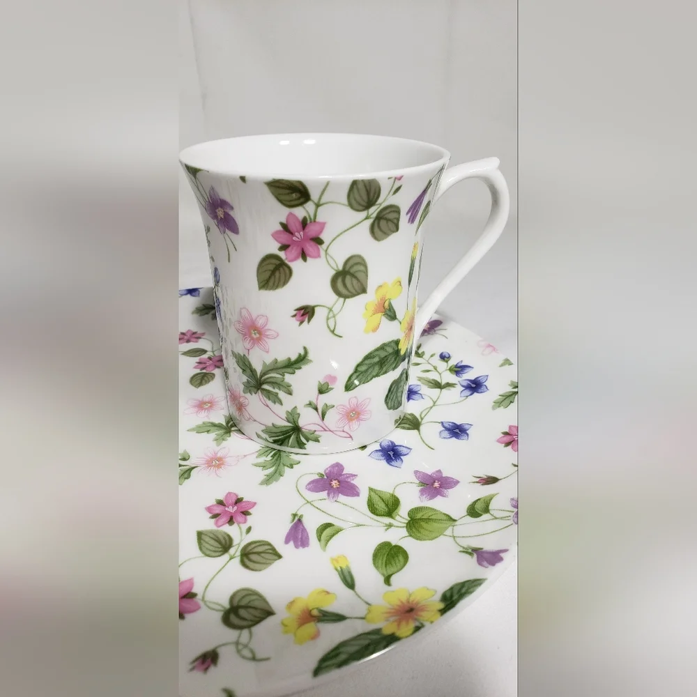 Queens snack plate & mug set, bone china. Made in England, EUC! - Picture 5 of 12